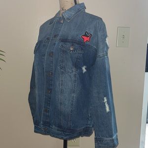 Distressed Denim Jean Jacket